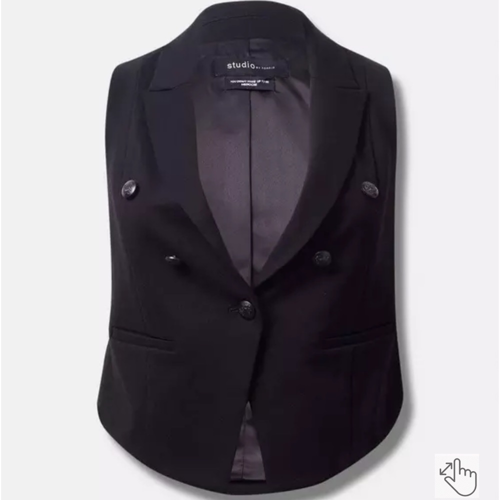 Torrid Studio Ponte Buttoned Tailored Suit Vest - Picture 2 of 7